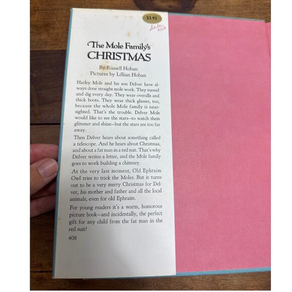 Vintage The Mole Family's Christmas By Russell Hoban '69 Hardcover & Dust Jacket - Picture 3 of 11